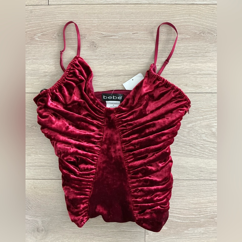 Bebe beautiful velvet sheared tank top